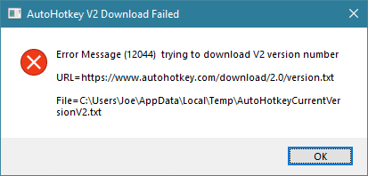 AutoHotkey v2 version number download failed.png